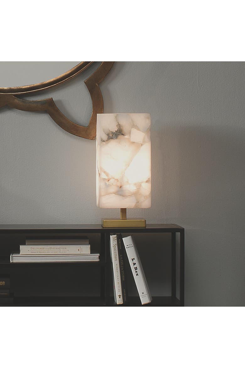 Ghost Axis Alabaster Table Lamp, Brass, Alternate, color, White