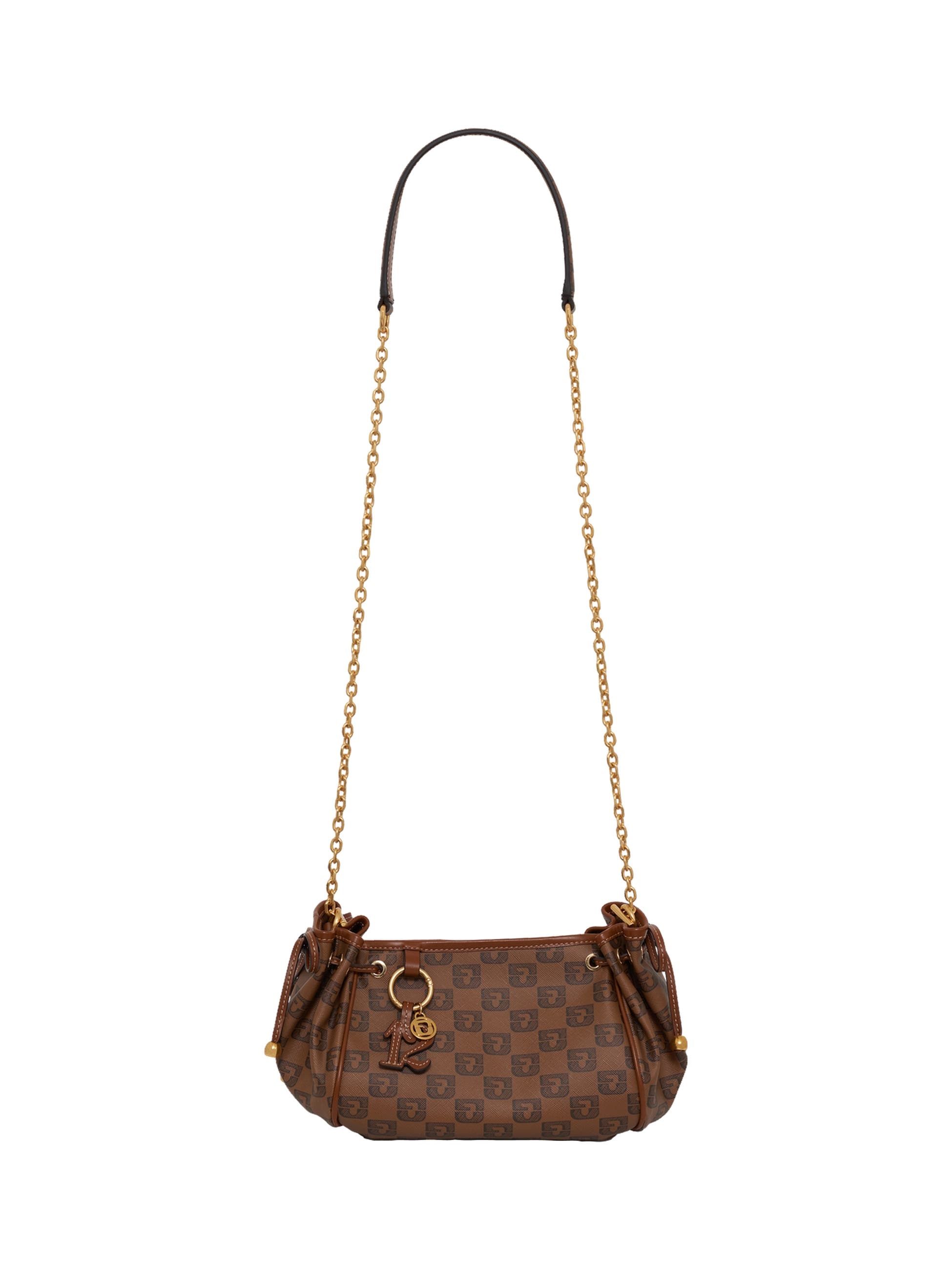 GERARD DAREL Logo-Print Mini Chain Shoulder Bag, Main, color, Camel