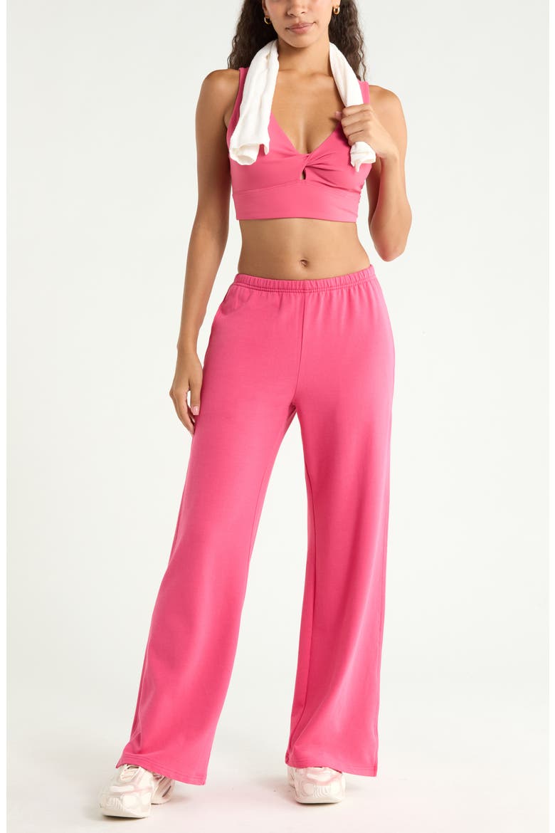 Weekend Wide Leg Sweatpants, Alternate, color, PINK CARMINE