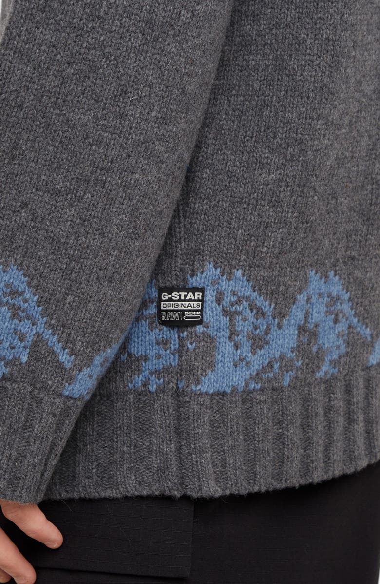 G-STAR Fair Isle Wool Blend Sweater, Alternate, color, 