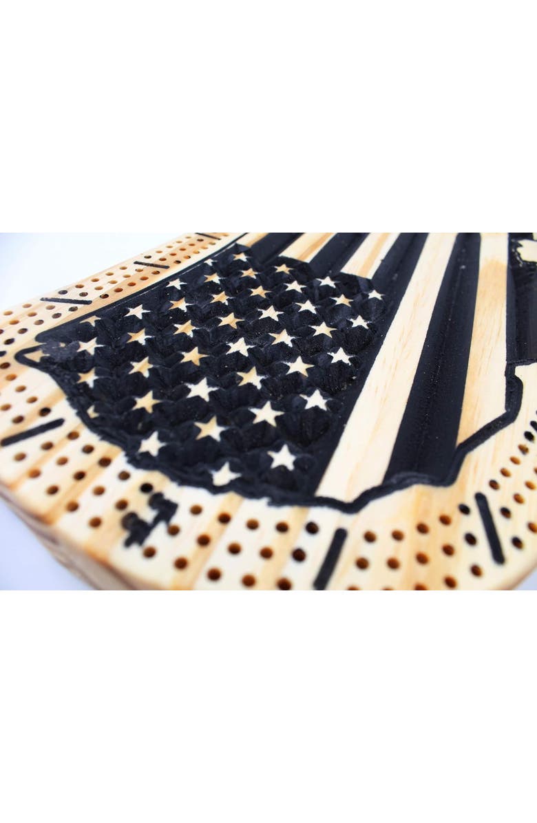 Albertville Design United States Cribbage Board Handmade And Carved, Alternate, color, Multicolored