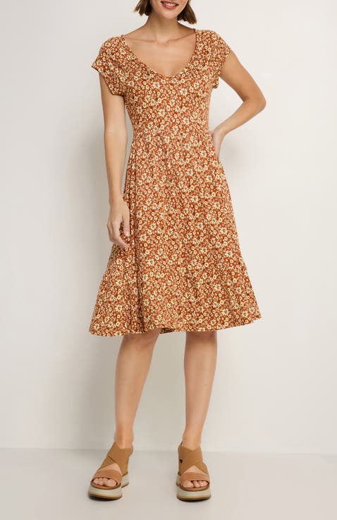 Women's V-Neck Flounce Dress