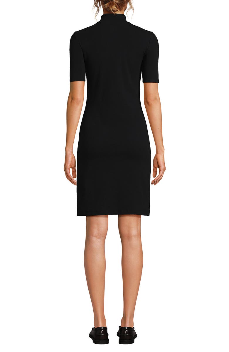 Lands' End Knit Rib Mock Neck Above the Knee Dress, Alternate, color, 