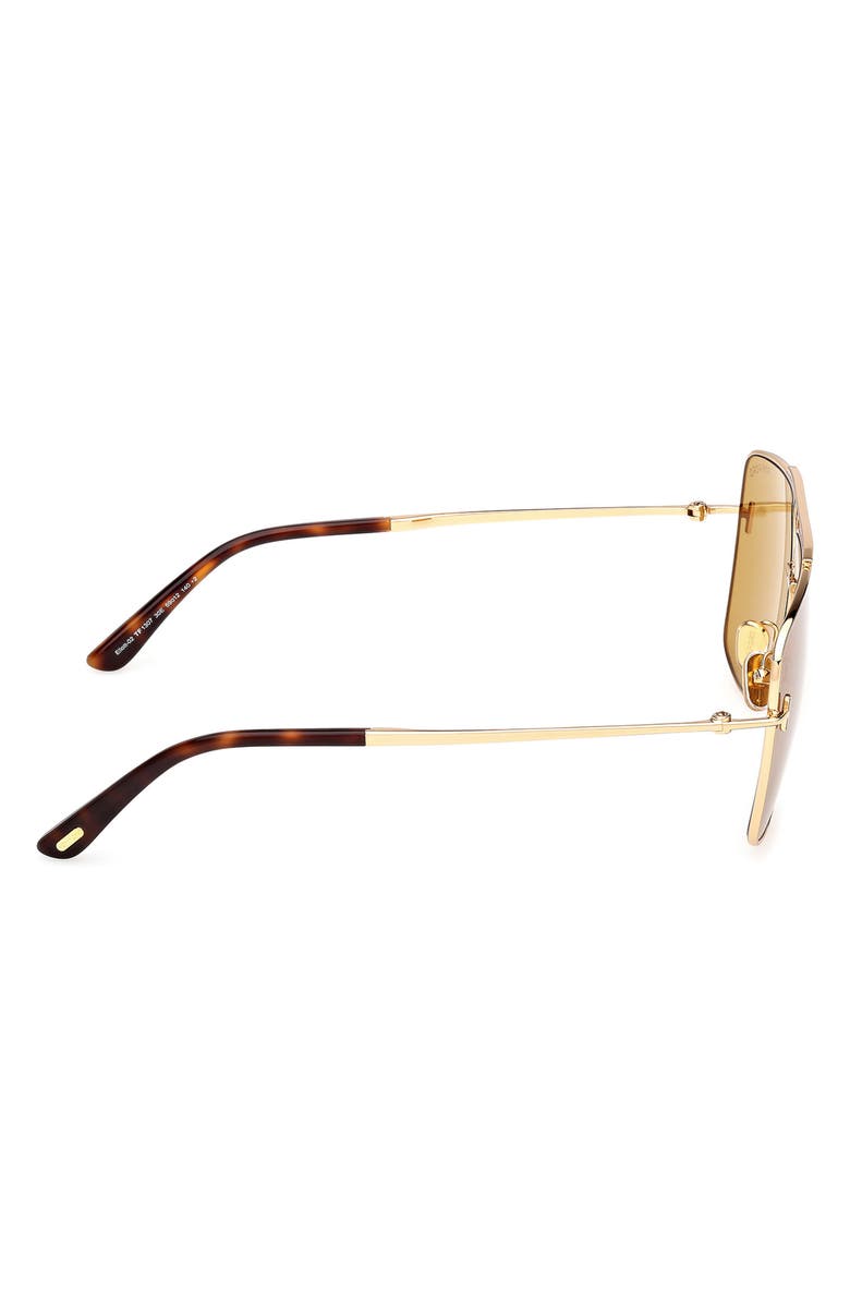 TOM FORD Eliott 59mm Navigator Sunglasses, Alternate, color, Yellow Gold / Vicuna Lens