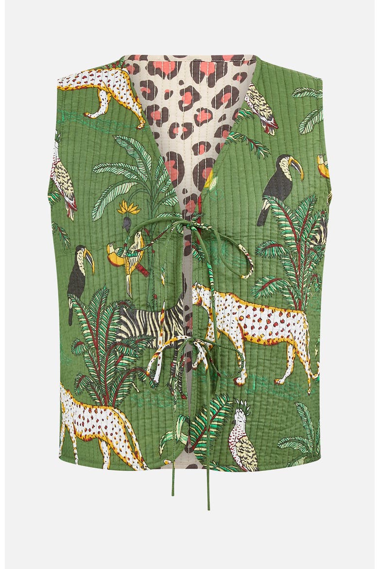 Animal Reversible Cotton Quilted Jacket, Alternate, color, Green