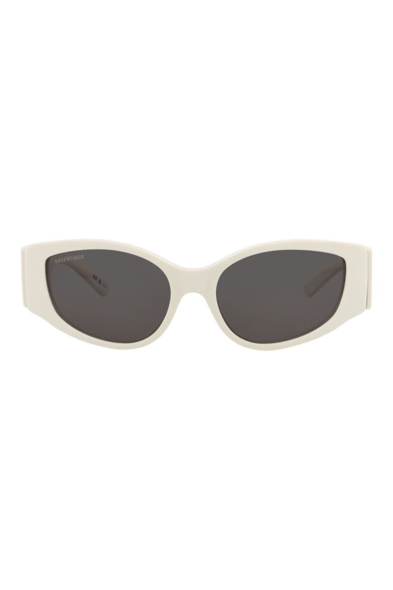 58mm Novelty Cat Eye Sunglasses, Main, color, WHITE WHITE GREY