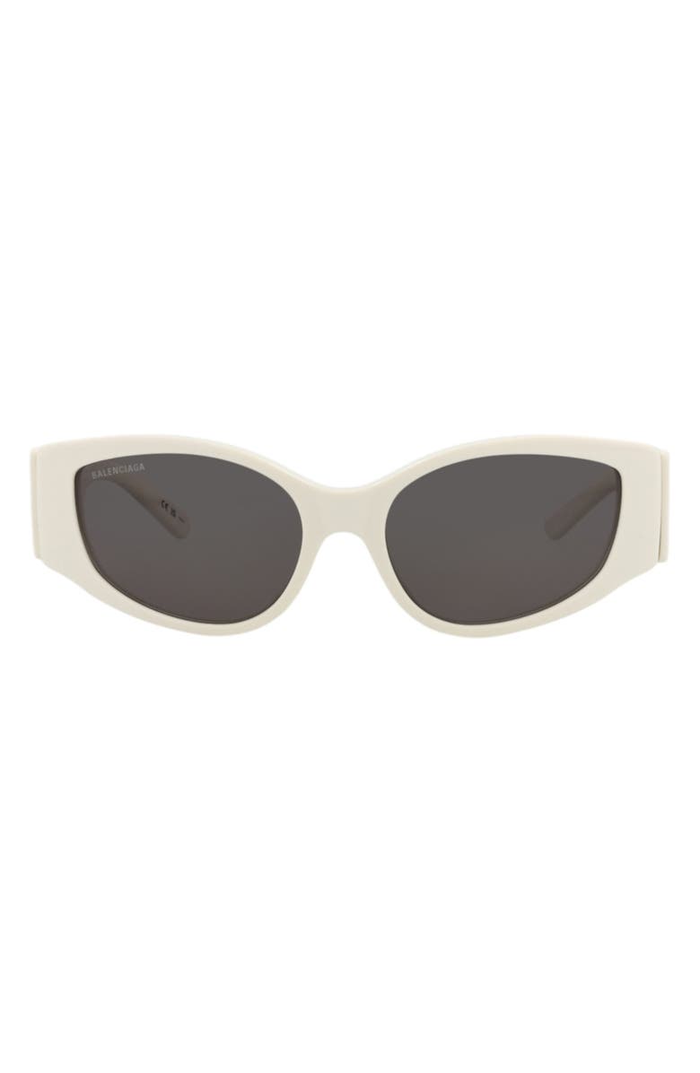 Balenciaga 58mm Novelty Cat Eye Sunglasses, Main, color, White White Grey