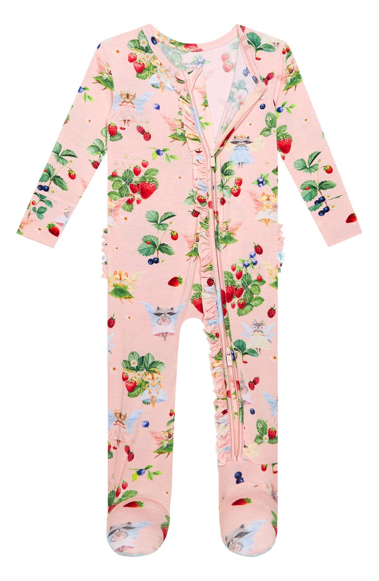 Posh Peanut Annabelle Floral Fitted Footie Pajamas, Alternate, color,