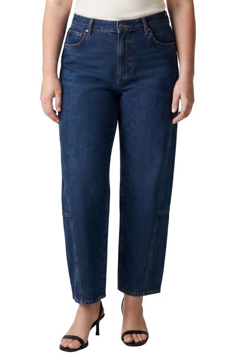 Slim Barrel High Waist Ankle Jeans