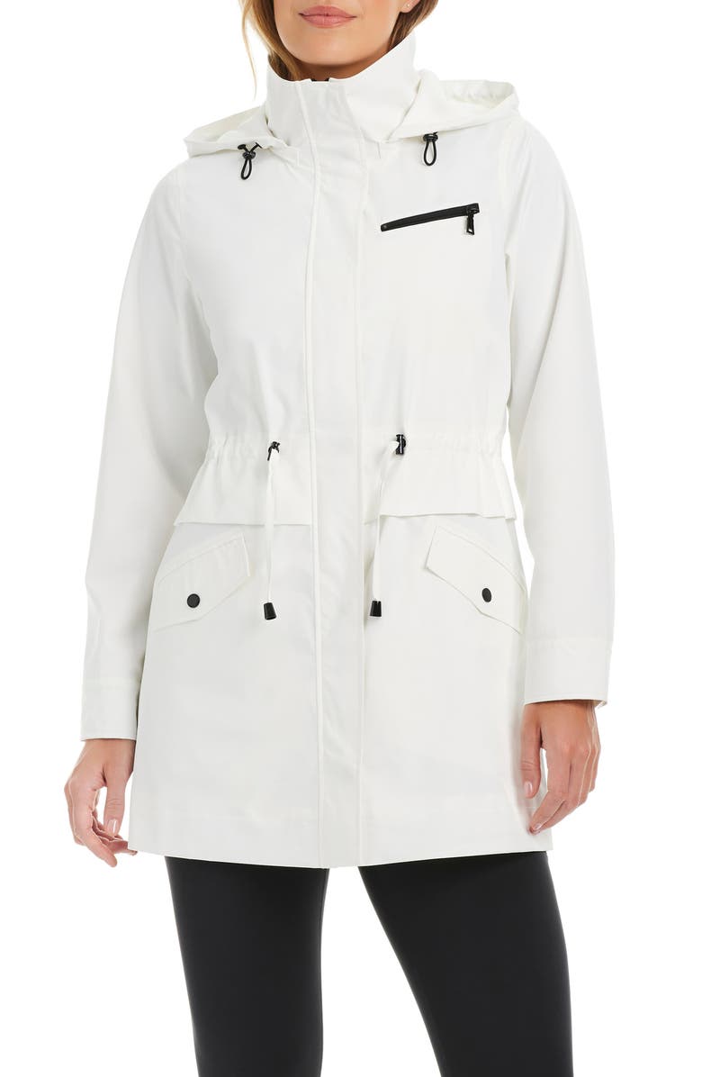 Vince Camuto Water Resistant Hooded Jacket, Alternate, color, Spring White