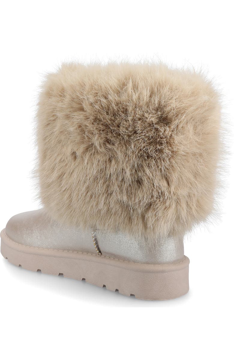 Journee Collection Shanay Faux Fur Boot, Alternate, color, Champagne