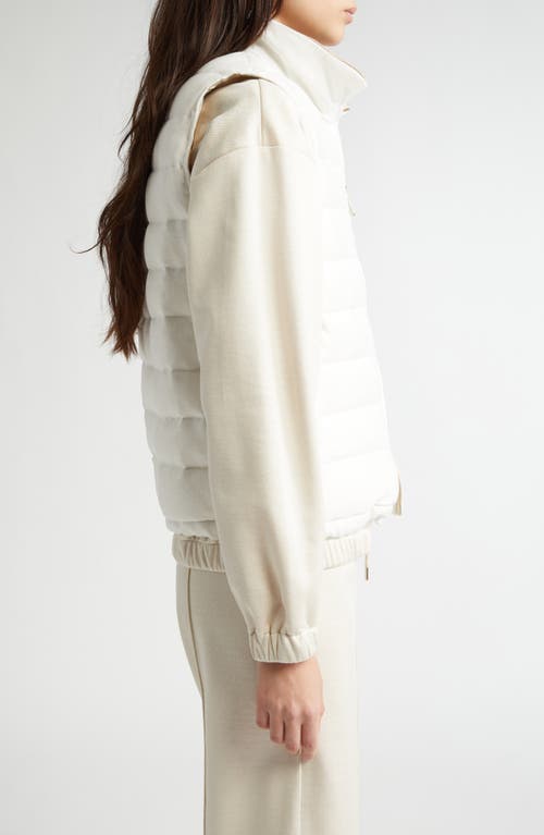 Eleventy Linen Blend Down Puffer Vest In White