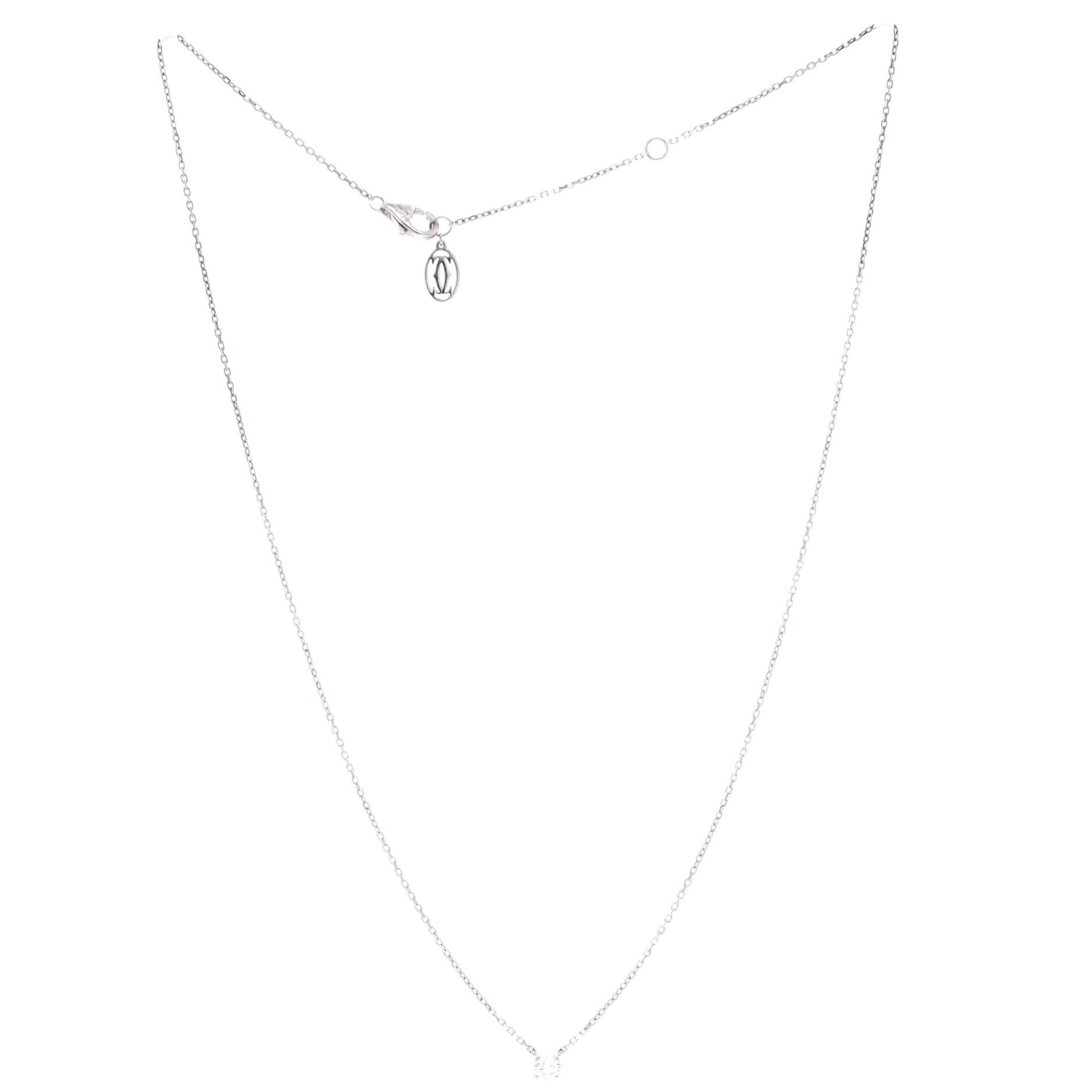 1895 Solitaire Necklace 18K White Gold with RBC Diamond D/VVS1 0.20CT, Alternate, color, Metallic Gold