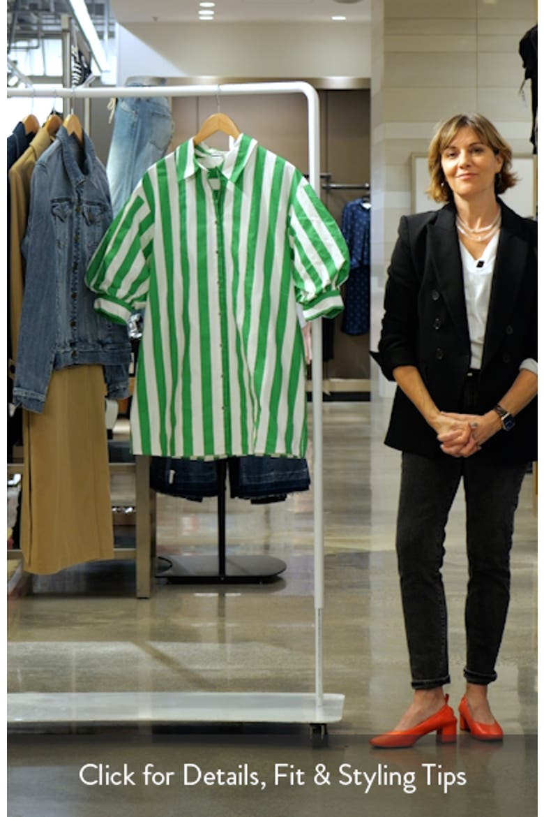 Big Stripe Stretch Cotton Shirtdress video