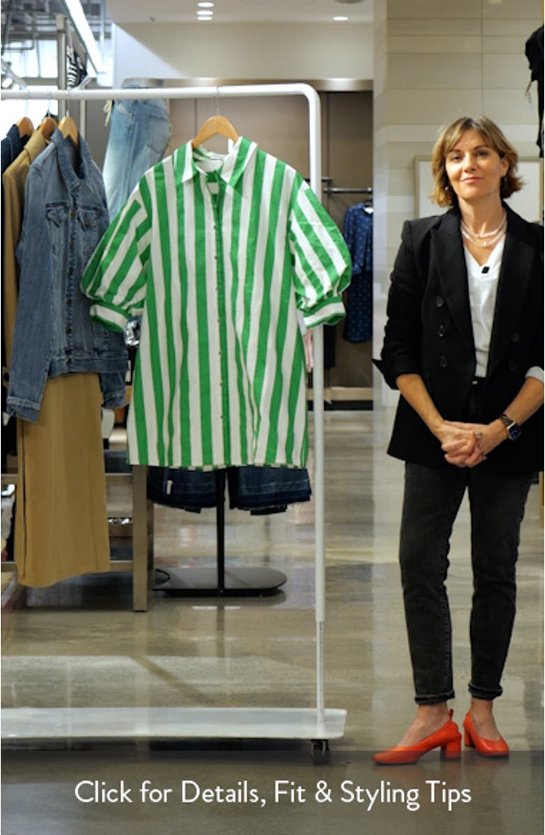 Big Stripe Stretch Cotton Shirtdress, sales video thumbnail