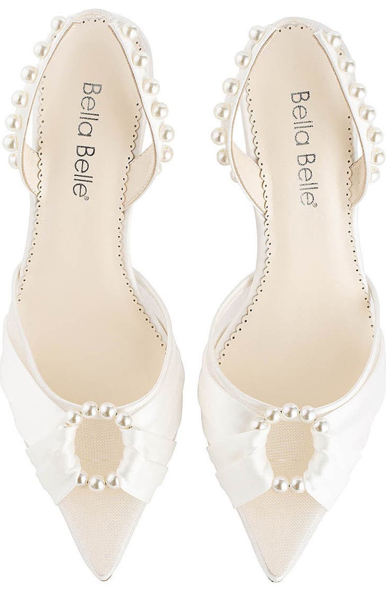 Bella Belle Faye Imitation Pearl Slingback Pointed Toe Pump, Alternate, color,