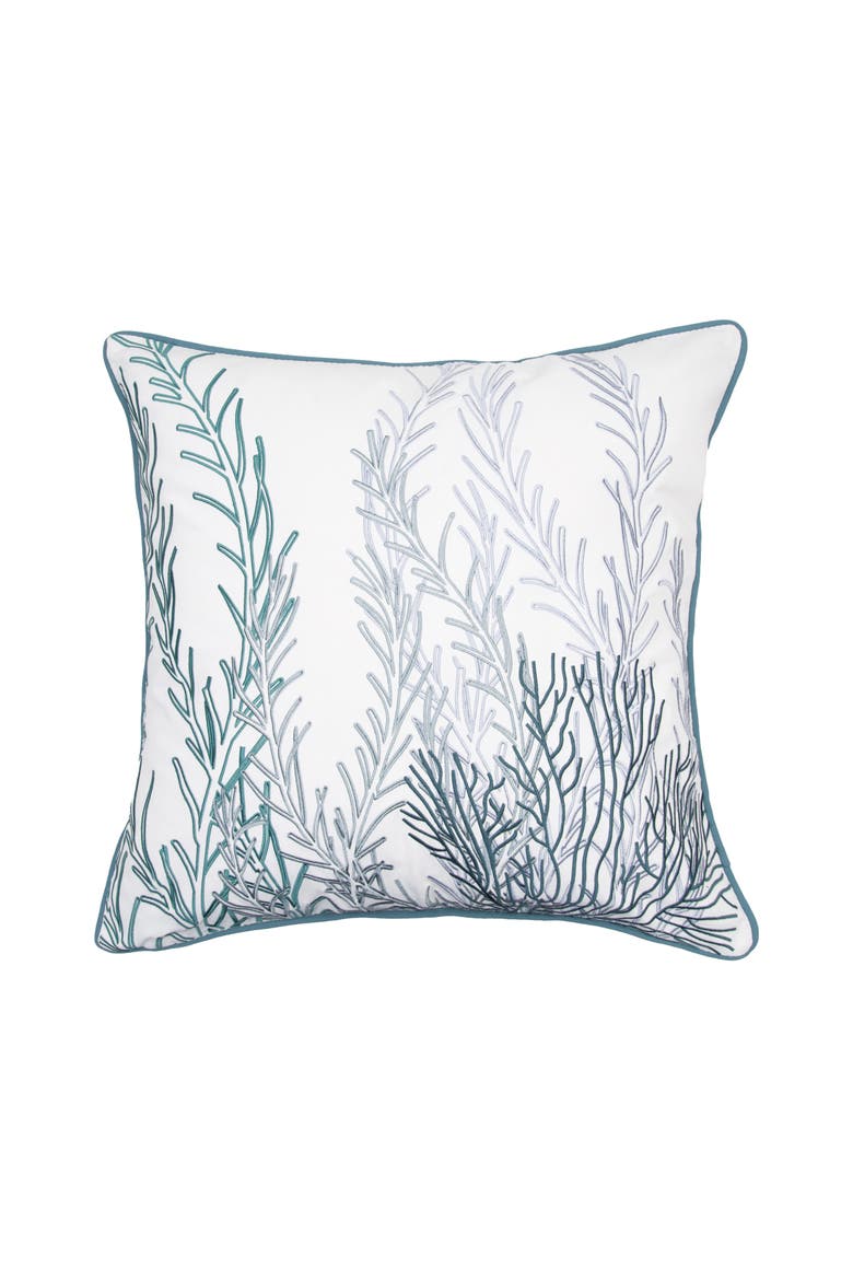 Coral Indoor/Outdoor Accent Throw Pillow 20" x 20", Main, color, Blue