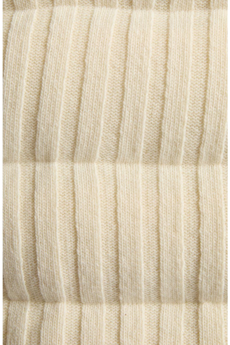 Rib Quilted Wool & Cashmere Down Puffer Cardigan, Alternate, color, WHITE