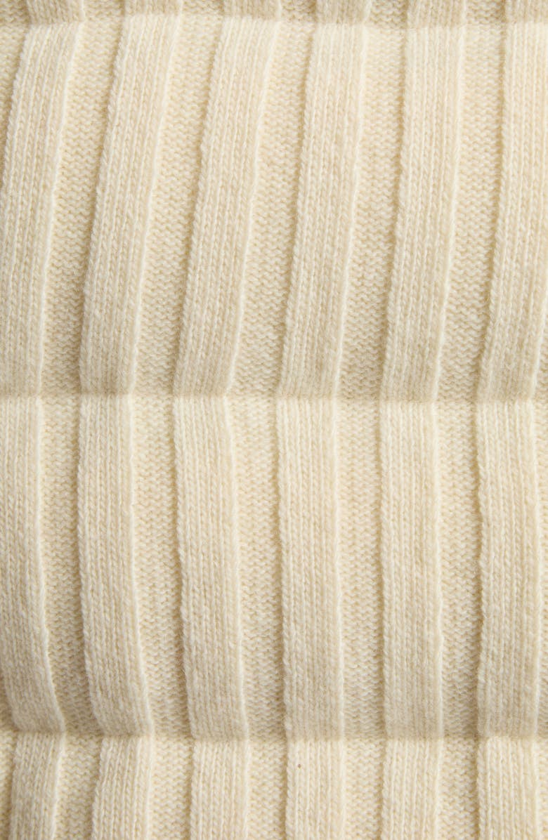 Moncler Rib Quilted Wool & Cashmere Down Puffer Cardigan, Alternate, color, White