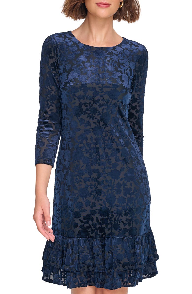 Tommy Hilfiger Lombard Burnout Velvet Minidress, Alternate, color, 