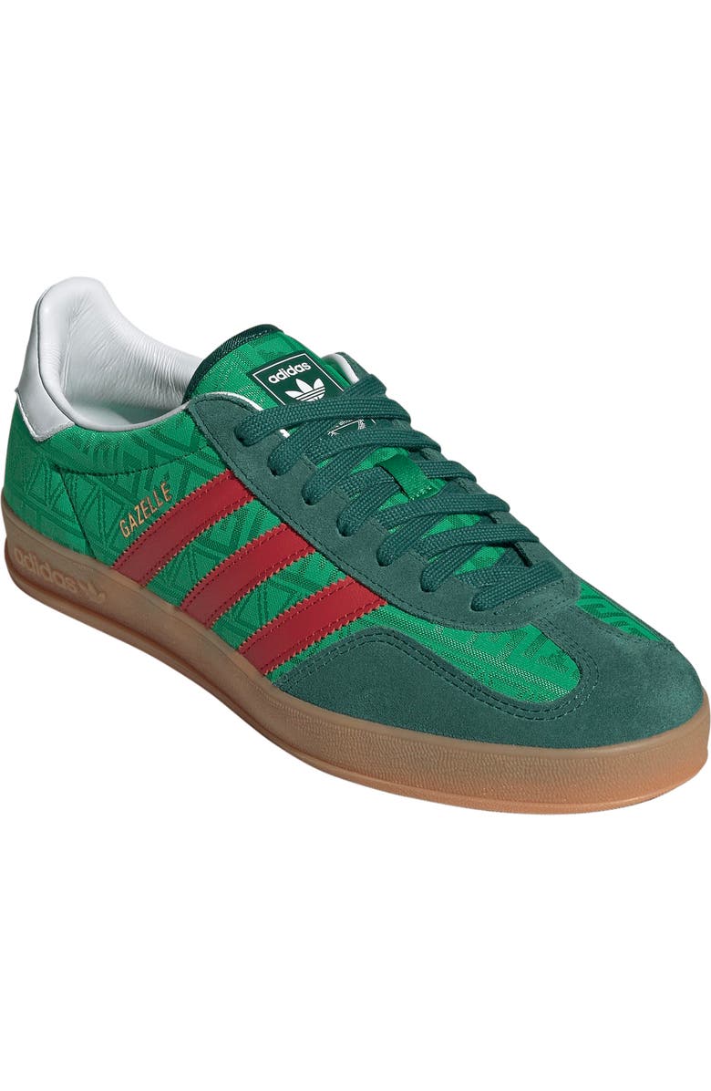 adidas Gazelle Indoor Sneaker, Main, color, Green/ Better Scarlet/ Green
