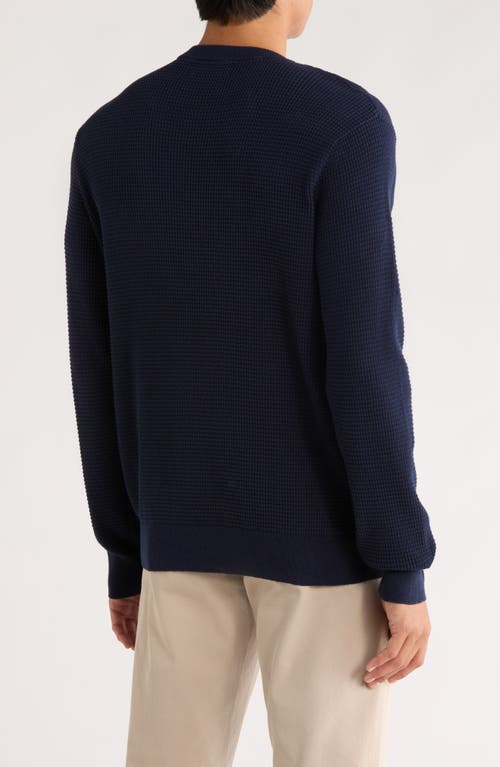 James Campbell Spauding Waffle Knit Sweater In Blue