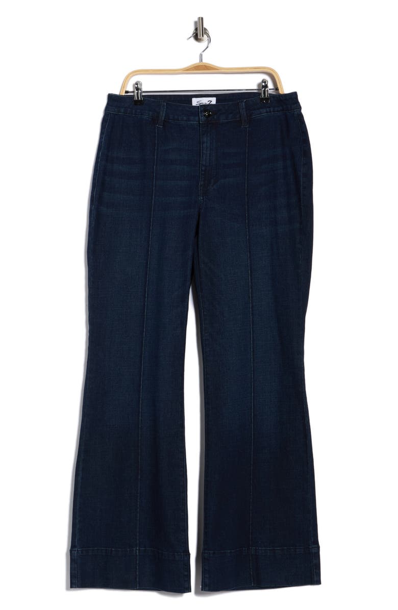 Seven7 High Waist Pintuck Wide Leg Jeans, Main, color, Cruella