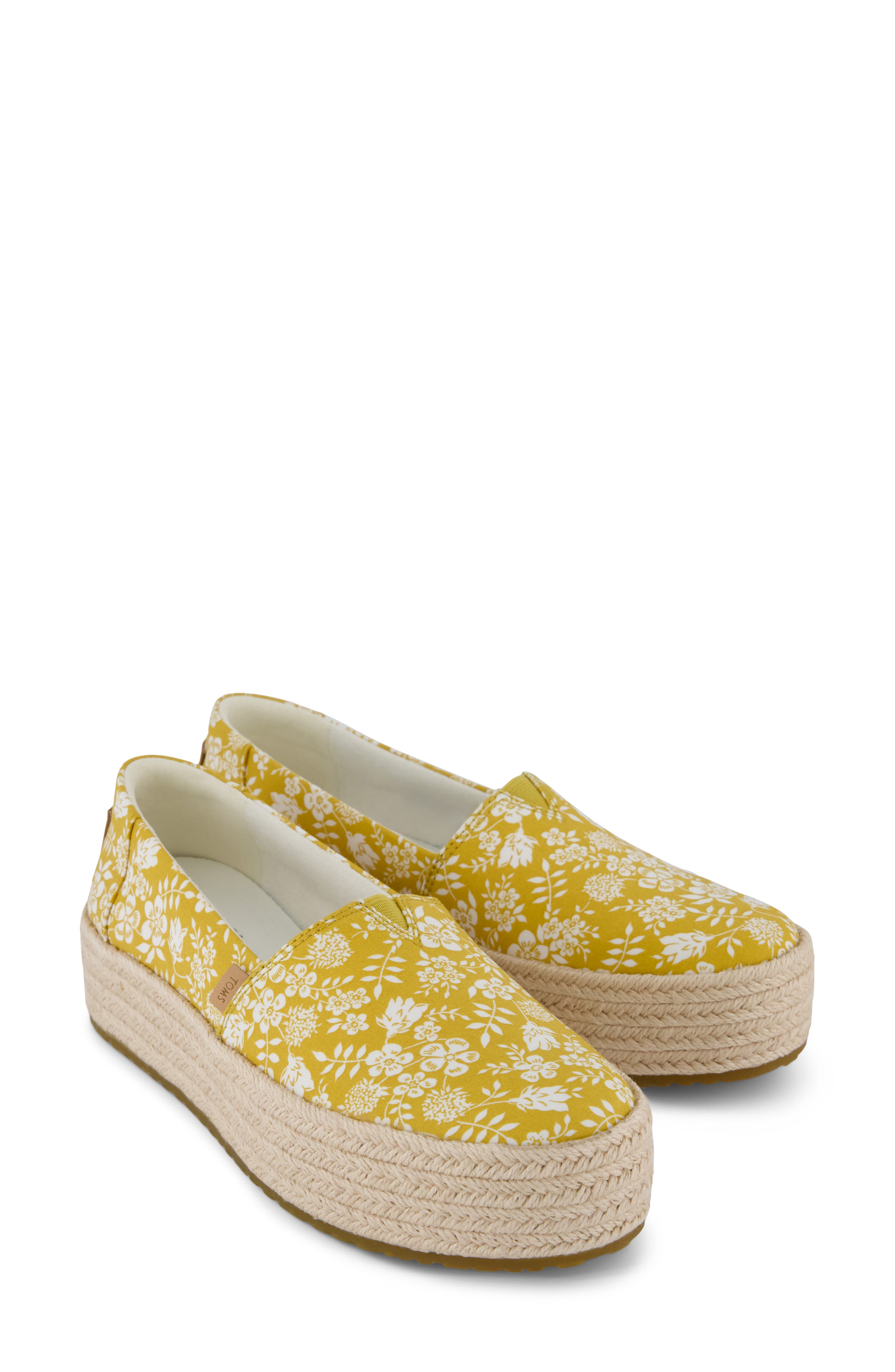 TOMS Calcia Slip-On Platform Espadrille, Alternate, color, Yellow