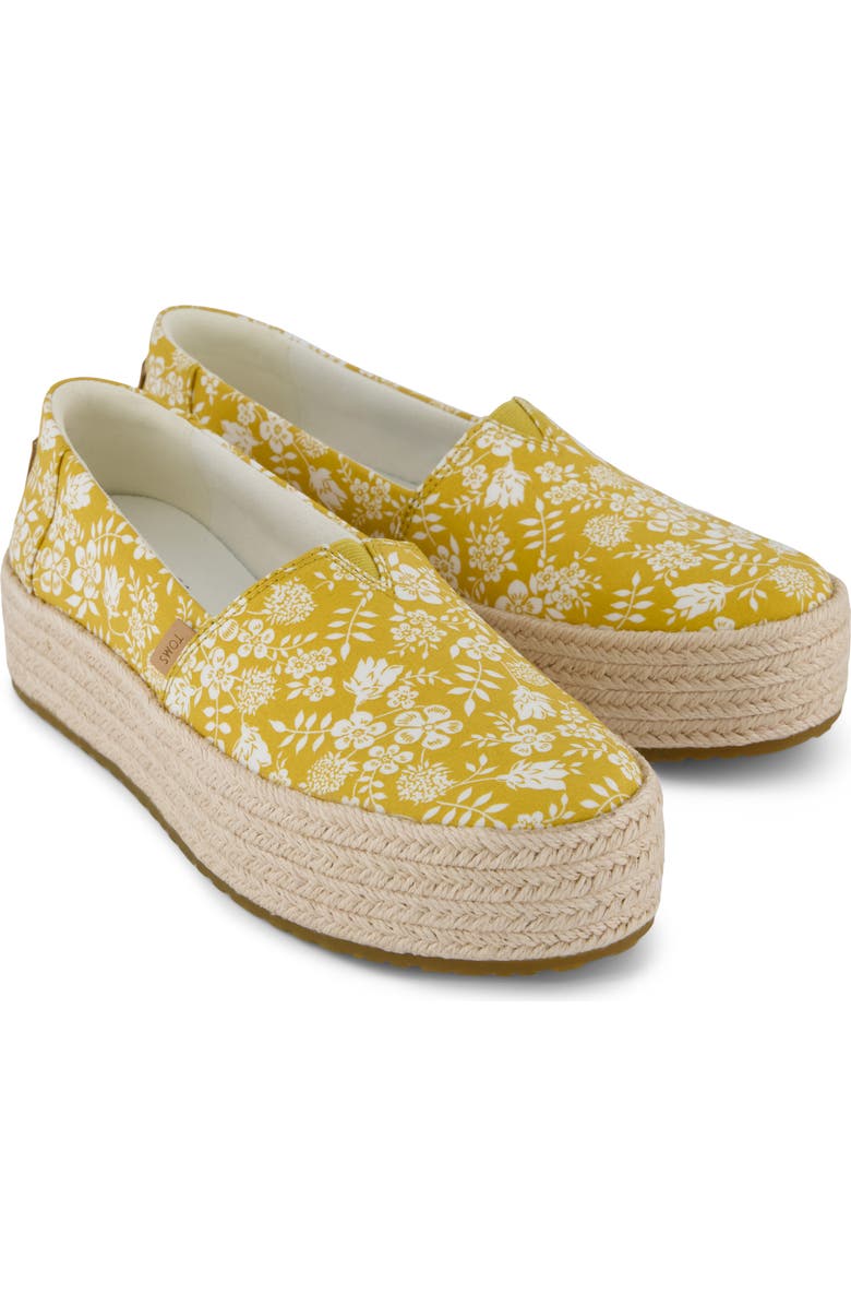 TOMS Calcia Slip-On Platform Espadrille, Alternate, color, Yellow
