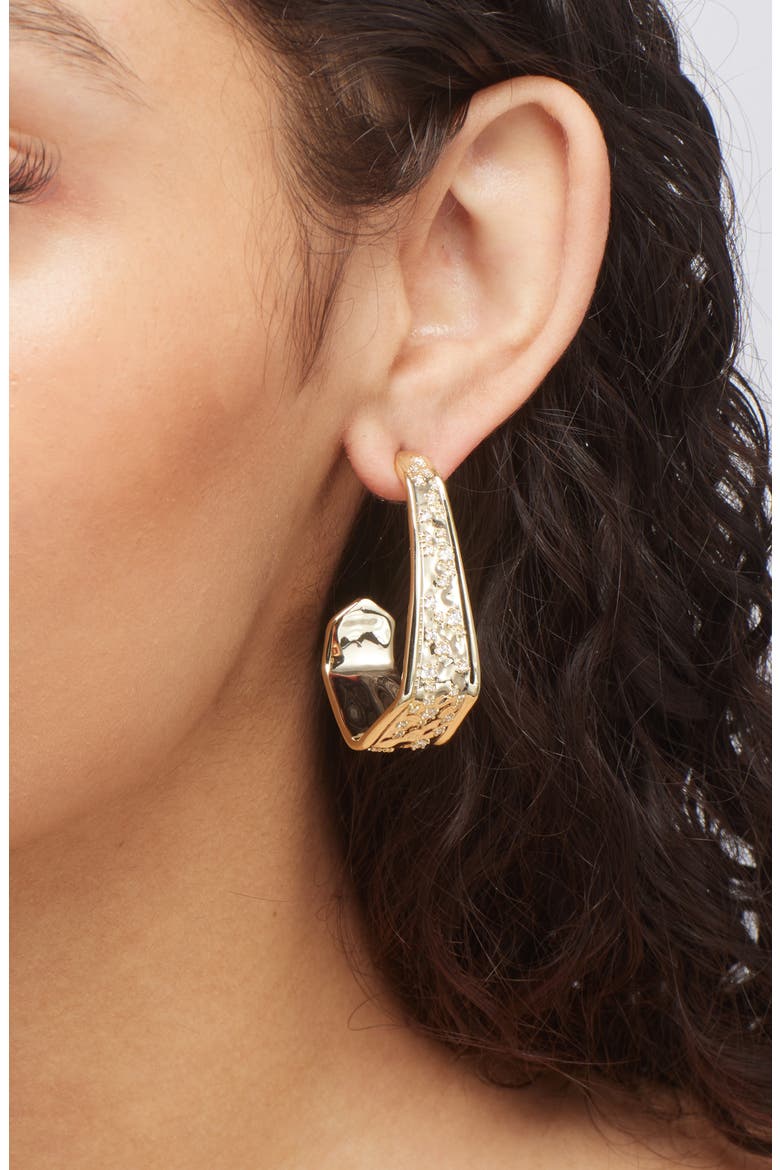 Lexi Geometric Hoop Earrings, Alternate, color, GOLD/ WHITE