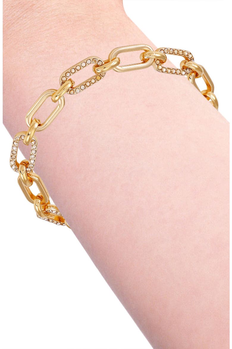 Crystal Link Toggle Bracelet, Alternate, color, GOLDTONE