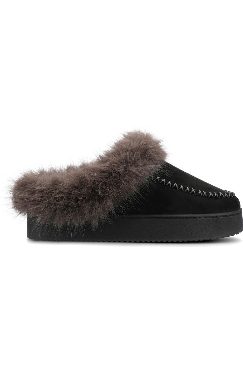 Journee Collection Taran Faux Shearling Lined Slipper, Alternate, color, Black