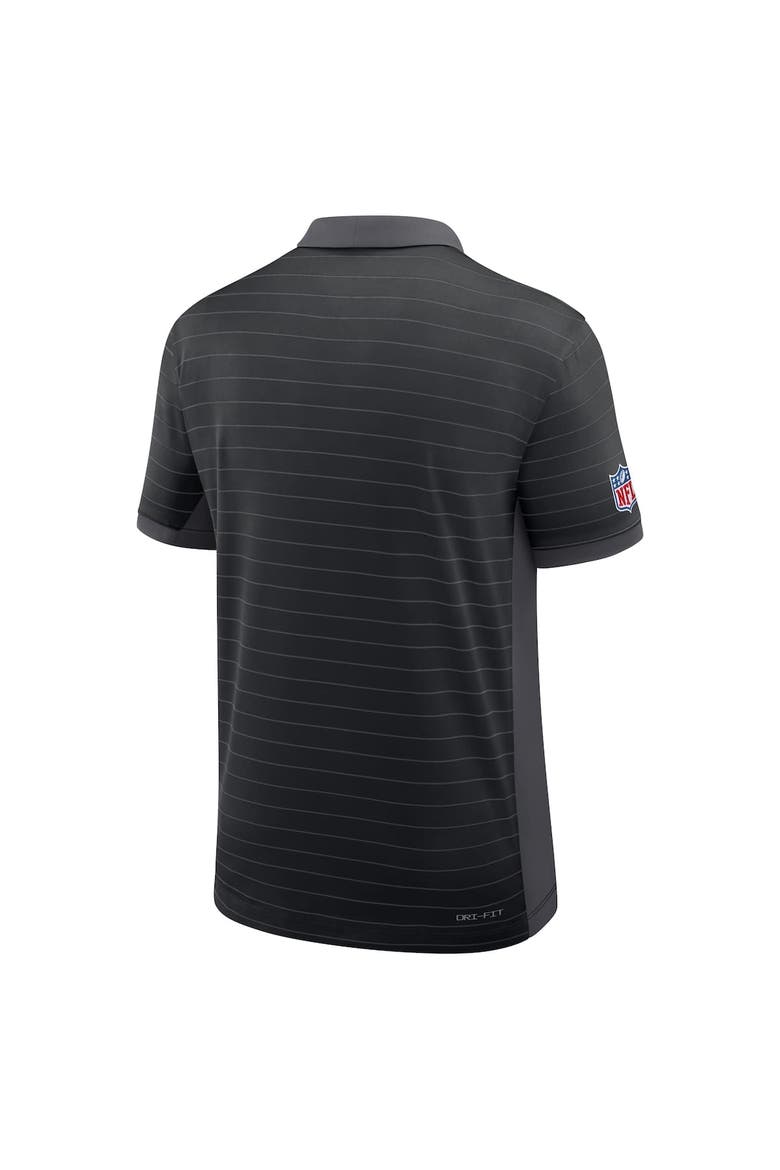 Men's Nike Black Detroit Lions Sideline Victory Stripe Performance Polo, Alternate, color, Black