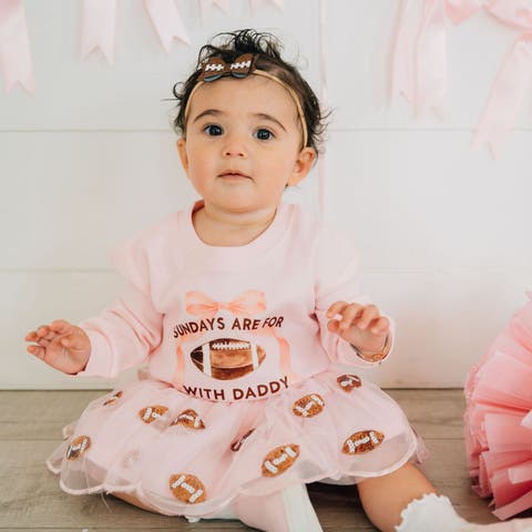 Sundays Are For Football With Daddy Long Sleeve Romper (Baby)