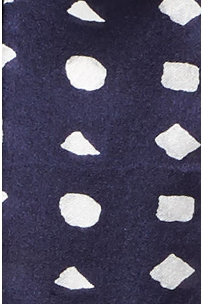 'Preppy Geo' Skinny Silk Scarf, Alternate, color, EVENING BLUE
