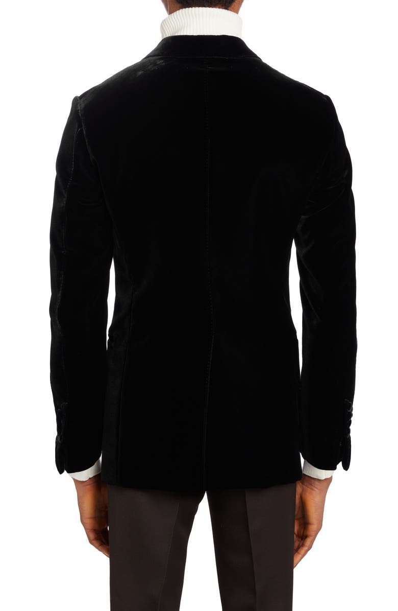 TOM FORD Shelton Fluid Velvet Cocktail Jacket, Alternate, color, Black