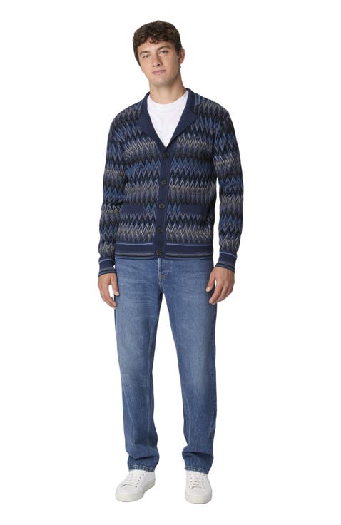 Zigzag Cardigan In Pure Wool