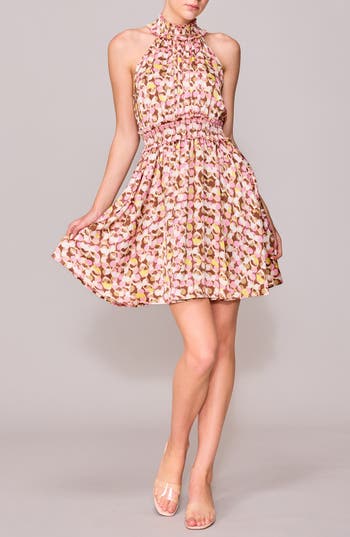 Melloday Halter Neck Smocked Minidress