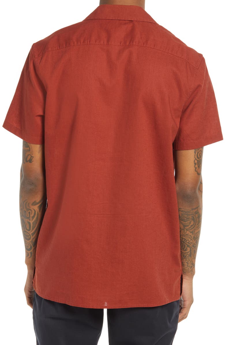 Treasure & Bond Short Sleeve Linen & Cotton Button-Up Camp Shirt, Alternate, color, 