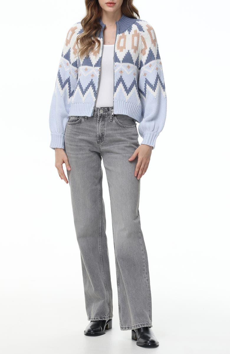 525 Victoria Fair Isle Zip Cardigan, Alternate, color, 