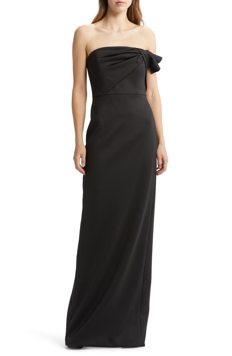 Black Halo Divina Strapless Gown, Main, color, Black
