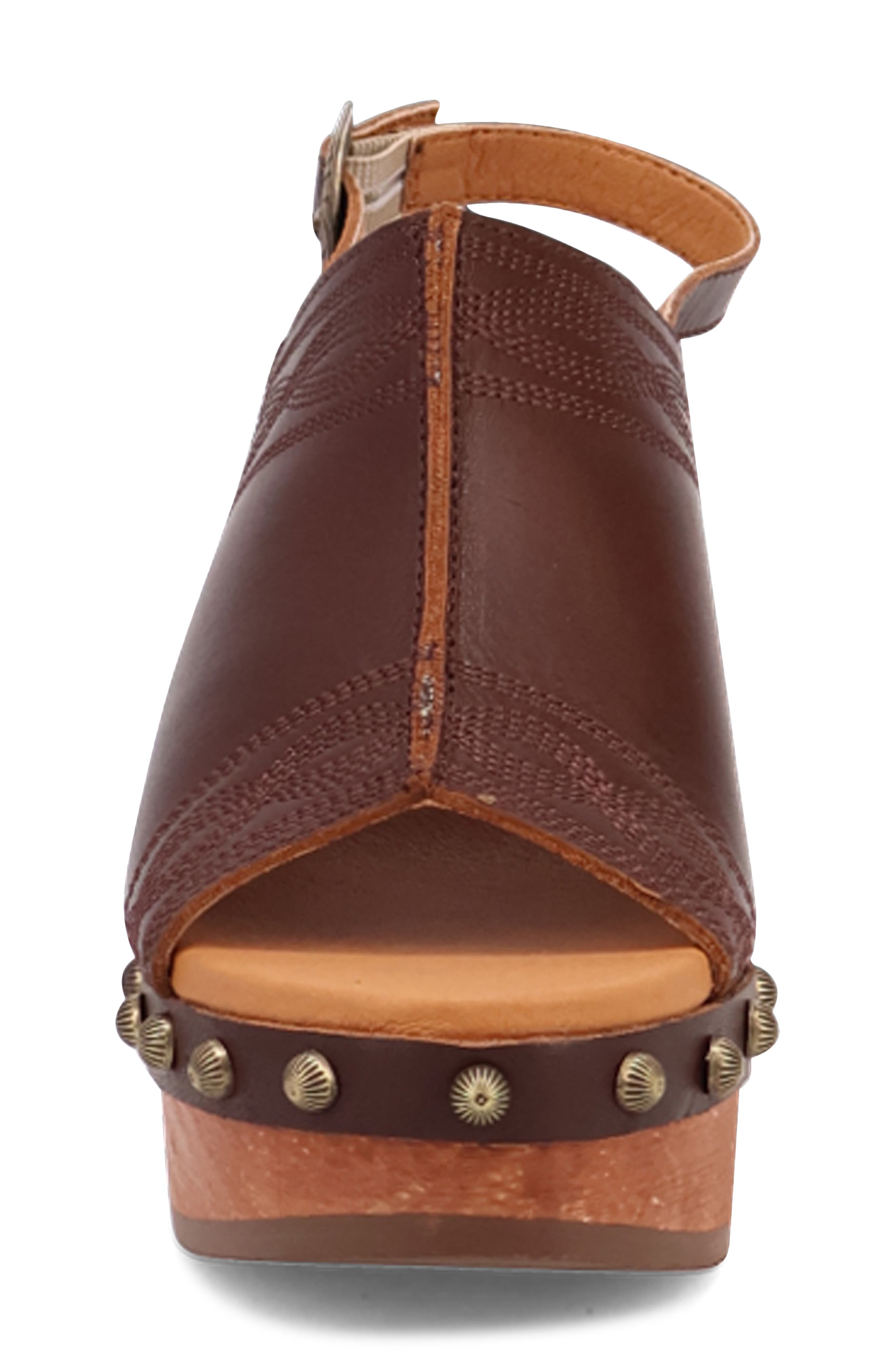 Dingo Clover Slingback Platform Sandal, Alternate, color, Brown