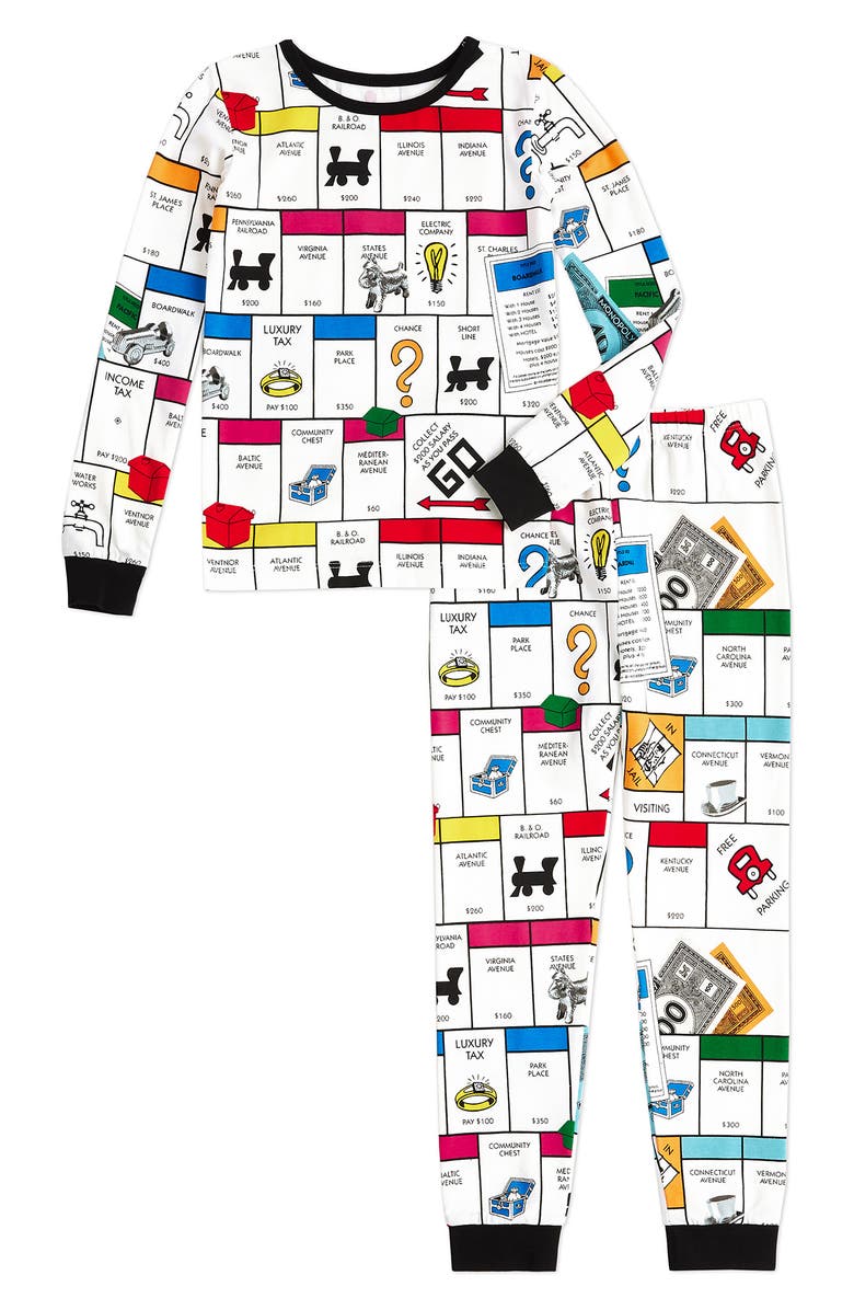 BedHead Pajamas Kids' Monopoly Long Sleeve Two-Piece Pajamas, Main, color, 