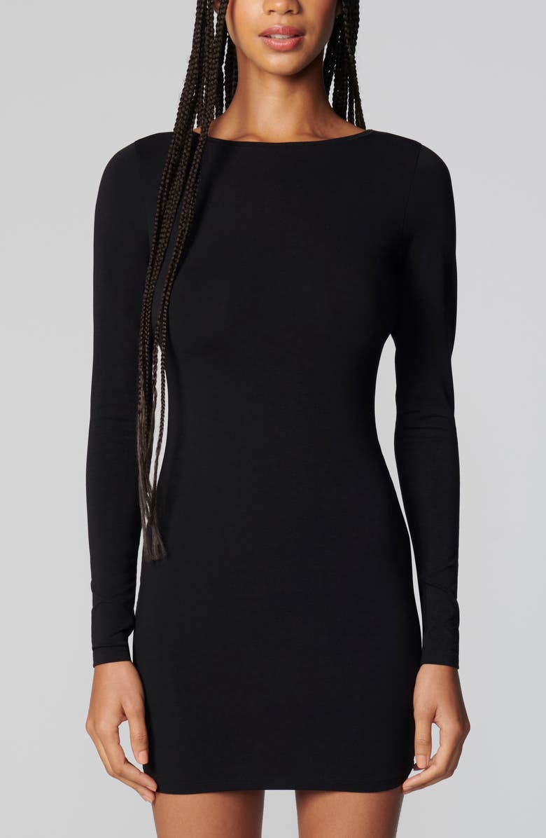 Florence by Mills Long Sleeve Open Back Minidress, Alternate, color, Black