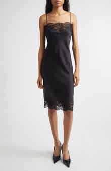 Iconic Lace Trim Satin Slipdress