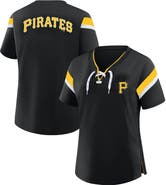 PROFILE Women's Profile  Black Pittsburgh Pirates Lace-Up T-Shirt