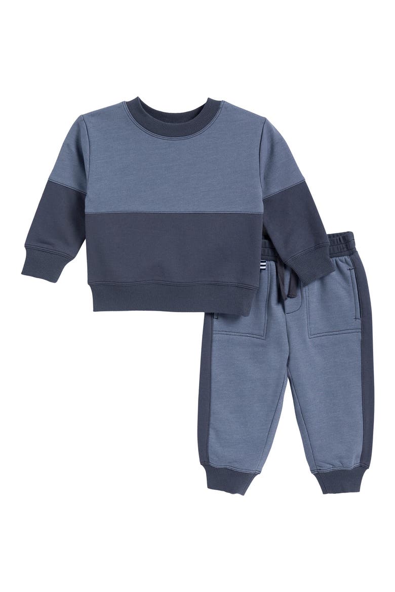 Colorblock Sweatshirt & Joggers Set, Main, color, STORMY COLORBLOCK