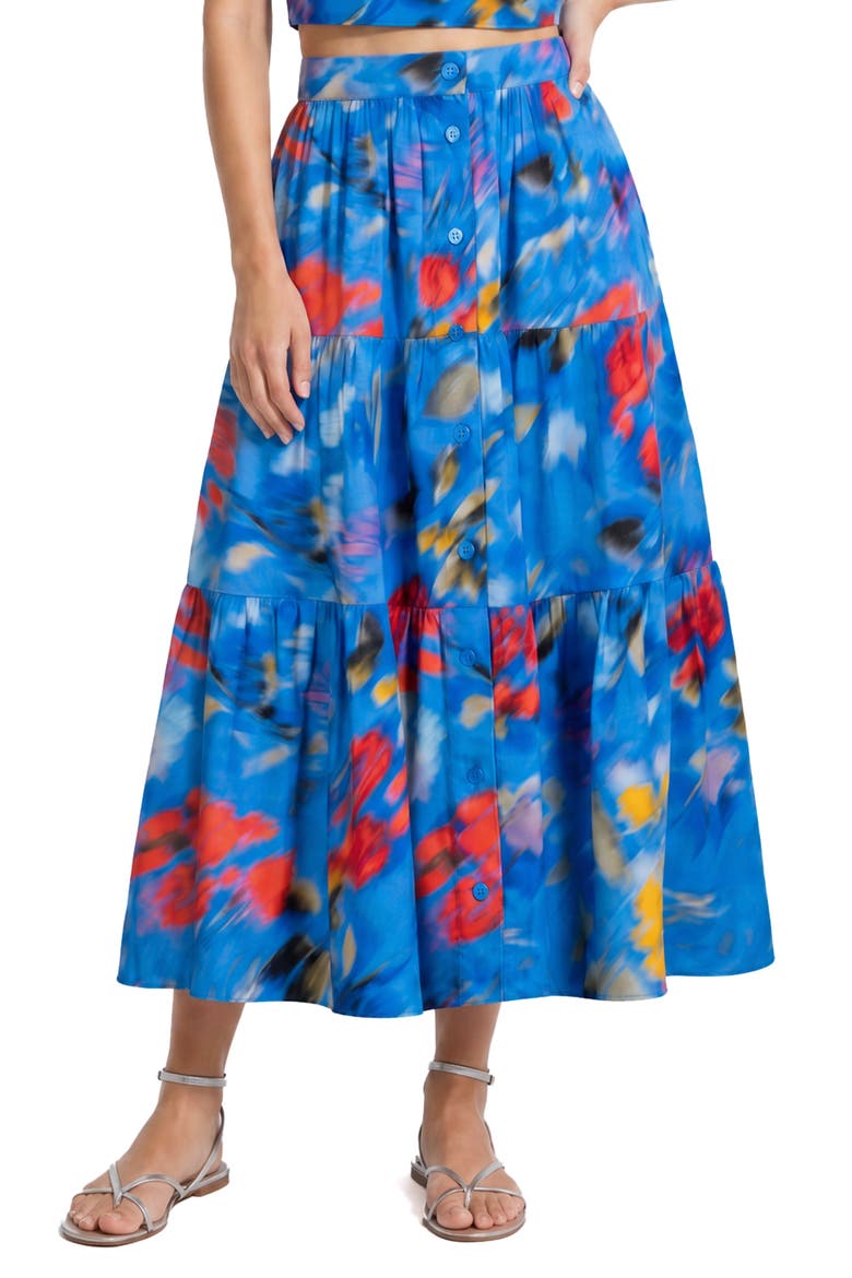Joanna Tiered Maxi Skirt, Main, color, Larkspur Bay