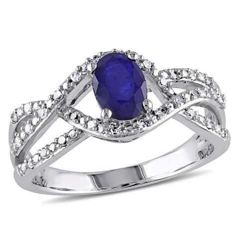 Diffused Sapphire & Diamond Ring 10k