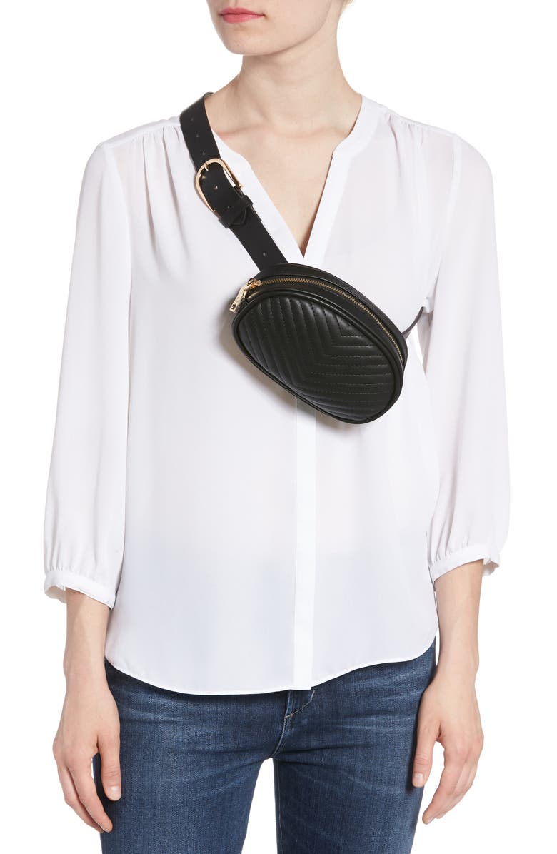 Steve Madden Quilted Belt Bag, Alternate, color, 